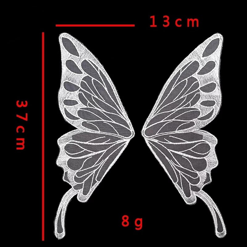 SuiGlory 3 Pair Butterfly Lace Applique, Embroidered Trim Applique Patches Decor Bridal Wedding Dress Decoration - Image 5